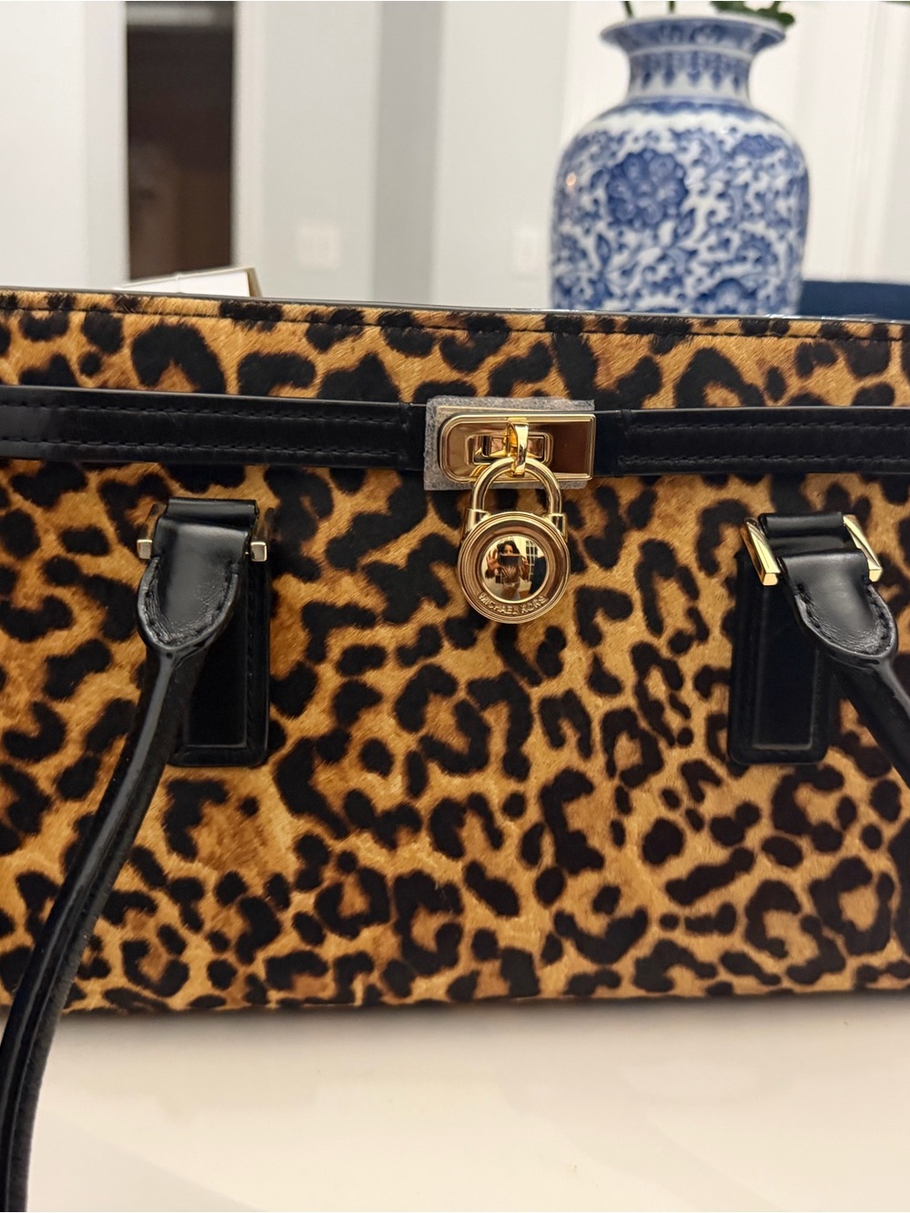 Michael Kors Black & Brown Leopard Print Shoulder Bag - Picture 11 of 11